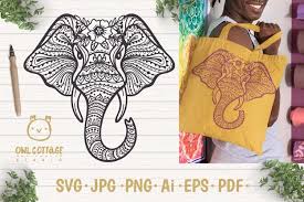 Download Elephant Mandala Svg Elephant Zentangle Svg Indian Elephan 551177 Cut Files Design Bundles