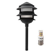 Pagoda outdoor lights that showcase the vibrancy of your choice and reflect your style with glory. Led Outdoor Landscape Lighting Black 3 Tier Pagoda Path Light Warm White Low Voltage