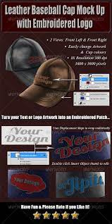 Leather Baseball Cap Mock Up With Embroidered Logo Leather Baseball Cap Baseball Cap Mocking