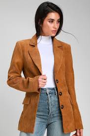 Handsome brown corduroy suits custom made men suits double breasted tuxedos peaked lapel blazer business long coat. Chic Camel Blazer Corduroy Blazer Belted Blazer Blazer Lulus