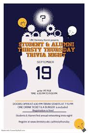By clicking sign up you are agreeing to. Student Alumni Thirsty Thursday Trivia Night Faculty Of Dentistry