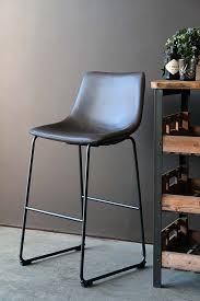 Tyler Faux Leather Bar Stool Charcoal Grey From Rockett St George Bar Stools Leather Bar Stools Leather Bar