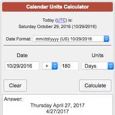 Date Calendar Units Calculator