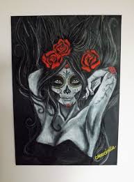 Réaliser un dessin de crâne mexicain dessindigo. Tete De Mort Mexicaine Femme Dessin Par Emy Artmajeur