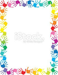 Colorful Hand Prints Stationery Page Borders Free Free Preschool Printable Border