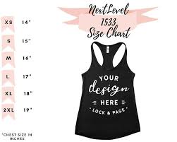 next level 1533 size chart t shirt tank top muscle free