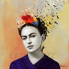 Downloadable Digital Image, Downloadable Kahlo Portrait, Kahlo Art; Mexican  Art, Modern Room Decor, Birds, Surrealist Portrait Frida PRINT