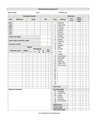 Weekly Bookkeeping Record Template Small Business Organization Bookkeeping Business Bookkeeping Templates