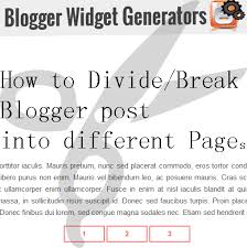 How to Divide/Break Blogger post into different Pages | Blogger ...
