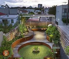 Albert Park Garden By Paal Grant A Tricky One To Photograph As The Lighting Had To Be Painted In With Torch Rooftop Garden Roof Garden Rooftop Terrace Design