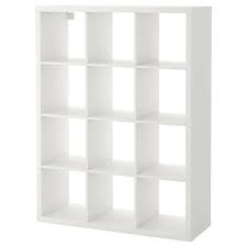 The cubby design helps with organization and keeping items separated. Kallax Shelf Unit White 44 1 8x57 7 8 Ikea