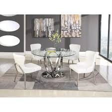 Somette Ema Round Glass Top Dining Table Silver In 2020 Glass Top Dining Table Dining Table Modern Dining Table