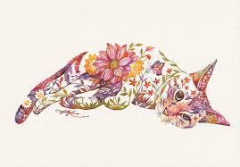 Liven up the walls of your home or office with wall art from zazzle. Vivid Botanicals Bloom From The Coats Of Charismatic Cats In Watercolor Works By Hiroki Takeda Colossal