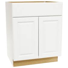 Hampton Bay Hampton Assembled 27x34 5x24 In Base Kitchen Cabinet With Ball Bearing Drawer Glides In Satin White Kb27 Sw Vintage Industrial Furniture Base Cabinets Kitchen Base Cabinets
