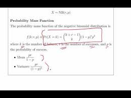 Negative Binomial Distribution Worked Example Youtube