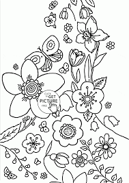Spring Coming Coloring Page For Kids Seasons Coloring Pages Printables Free Wup Spring Coloring Pages Flower Coloring Sheets Printable Flower Coloring Pages