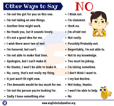 No Synonym 60 Useful Ways To Say No In English English Study Online Ways To Say Said Learn English Words Other Ways To Say