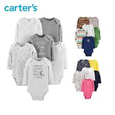 Carters Bodysuits Baby Girl Clothes Cotton Long Sleeve Print