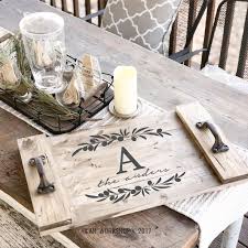 Olive Branch Monogram Plank Wood Tray Diy Tray Wood Diy Wood Signs Diy Tray