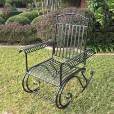 International Caravan Mandalay Wrought Iron Rocking Chair With Strap Seat 3491 Ant Bk Metal Rocking Chair Rocking Chair Iron Patio Furniture