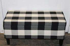 Wagon wheel coffee table $99.99. Auction Ohio Buffalo Plaid Storage Ottoman