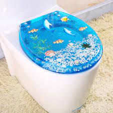 Maybe you would like to learn more about one of these? Blue Underwater World Soft Close Resin Toilet Seat Oval Decorative Best Comfortable Fancy Designer Dolphin Fish Seashell Toilet Seat Cover