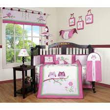 Cheap bedding sets, buy quality mother & kids directly from china suppliers:crib bedding sets baby bed hanging storage bags cotton newborn crib organizer toy diaper pocket for crib bedding set accessories nappy store bags. Pink Green White Floral Owls 13 Pc Crib Bed Set Baby Girl Nursery Quilt Bumper Ebay