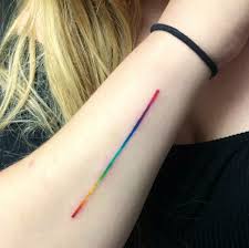 Tatuaje Linea Color Rainbow Tattoos Pride Tattoo Tattoos