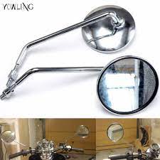 Universal Motorcycle Accessories Mirrors Chrome Round Mirror Motorcycle Long Stem For Kawasaki Yamaha Suzuki D Motorcycle Mirrors Motorcycle Accessories Mirror