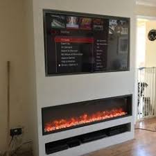 Integrated wire management channels keep wires neat 36 How To Make A Fireplace Build In Unit Ideas Fireplace Tv Wall Living Room Tv Wall Fireplace Wall