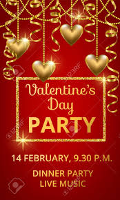 Valentine's dinner party menu valentine's dinner party menu. Valentines Day Party Invitation With Golden Serpentin And Heart Decoration Royalty Free Cliparts Vectors And Stock Illustration Image 94600351