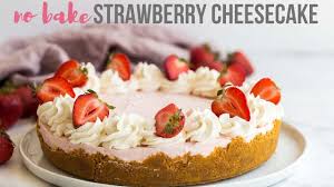 1 ready made graham cracker crust 1 (8 oz.) pkg. No Bake Strawberry Cheesecake 6 Ingredients The Recipe Rebel Youtube