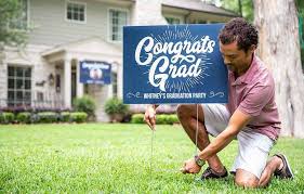 Shout your pride for your graduate from your front yard with this easy yard sign #diy! Yard Signs Custom Lawn Yard Sign Printing Fedex Office