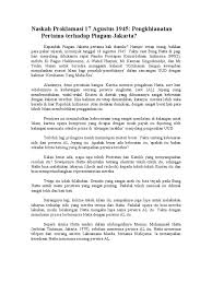 The proclamation of indonesian independence was read at 10:00 in the morning of friday, 17 august 1945. Naskah Proklamasi 17 Agustus 1945