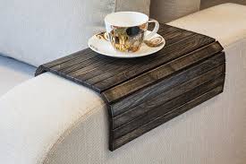 Black And Wood Coffee Table Sofa Tray Table Vintage Black Wood Table Laptop Tray Rustic Etsy Wooden Tv Trays Rustic Ottoman Sofa Arm Table