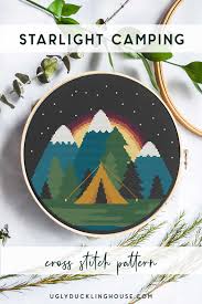 This kit comes to us from europe and may take a few weeks to arrive. Camping Cross Stitch Pattern Camper Pattern Modern Cross Stitch Camping Needlepoint Camping Pattern Camper Cross Stitch Pattern Pdf Kits How To Craft Supplies Tools Kientructhanhdat Com