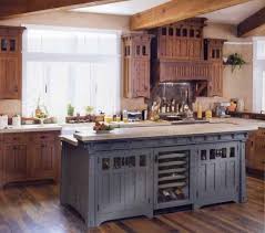 Moms Kitchen Cherry And Gray Lower Cabinets Re Blue Gray Stained Cabinets Ins Mission Style Kitchen Cabinets Kitchen Cabinet Styles Mission Style Kitchens