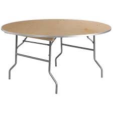 To make your table top really solid, all you need do is to put some trimmings around the edges of your table top. 72 Inch Round Plywood Table With Metal Edge Banquet King
