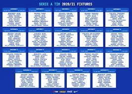 Da segnalare che quest'anno si celebrerà i novant'anni dal primo campionato a girone unico, che si disputò nella. Il Calendario Completo Della Serie A Tim 2020 21 Hellas Live