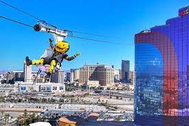 The lower zip line lets riders fly on a seated harness from 77 feet in the air, about seven stories up, for 850 feet, about half the length of the fremont street experience. 4 Best Vegas Ziplines 2021 You Won T Believe