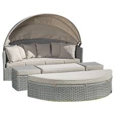 Amazon De Sonneninsel Riva Alu Halbrund Geflecht Hellgrau Polster Beige Rattan Lounge Mobel Aussenmobel Lounge Mobel