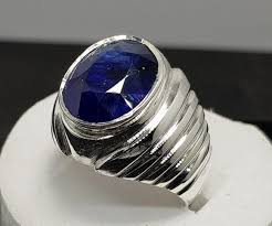 Natural Sapphire Rings In Sterling Silver Mens Gemstone Rings Natural Sapphire Rings Stone Ring Design