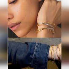 ALEXIS BITTAR STYLE.ORBITING GOLD TONE AND CRYSTALS CUFF!!! NWOT!!!