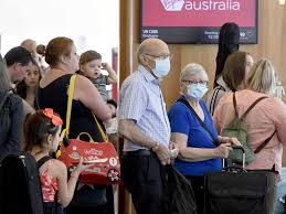 Residents of the australian city of brisbane go shopping before going into lockdown for three days following a case of the highly infectious uk strain a line of people queue inside a coles supermarket in brisbane. Mbogveixel5gim