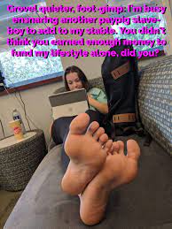 Feet femdom caption