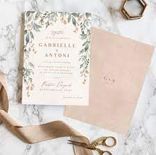 Rustic Vines Wedding Invitations With Gorgeous Greenery And Foliage Surrounding All The Wedding Wedding Invitations Vines Wedding Whimsical Wedding Invitations