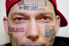 A site for all who love body modifications and are not afraid to show them. The Body Billboard The People With Dotcom Tattoos Advertising Websites That No Longer Exist Daily Mail Online