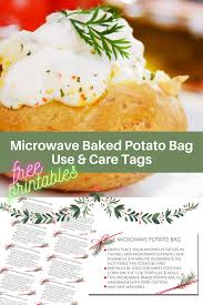 So, like lot of people, i often zap potatoes in the microwave. Microwave Baked Potato Bag Care And Use Tags The Birch Cottage