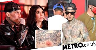 Oh my, travis barker just got kourtney kardashian's name tattooed on his chest. Travis Barker Gets Kourtney Kardashian S Name Tattooed On His Chest Metro News