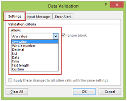 In the type list, click the date or time format that you want to use. An Introduction To Data Validation In Excel